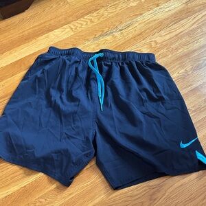 Nike Men's navy swim Shorts with Teal Accents